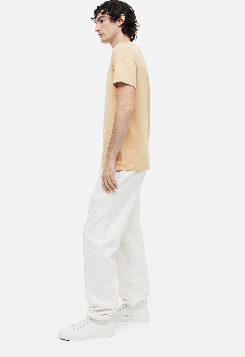 H&M - Slim fit round-necked T-shirt - beige