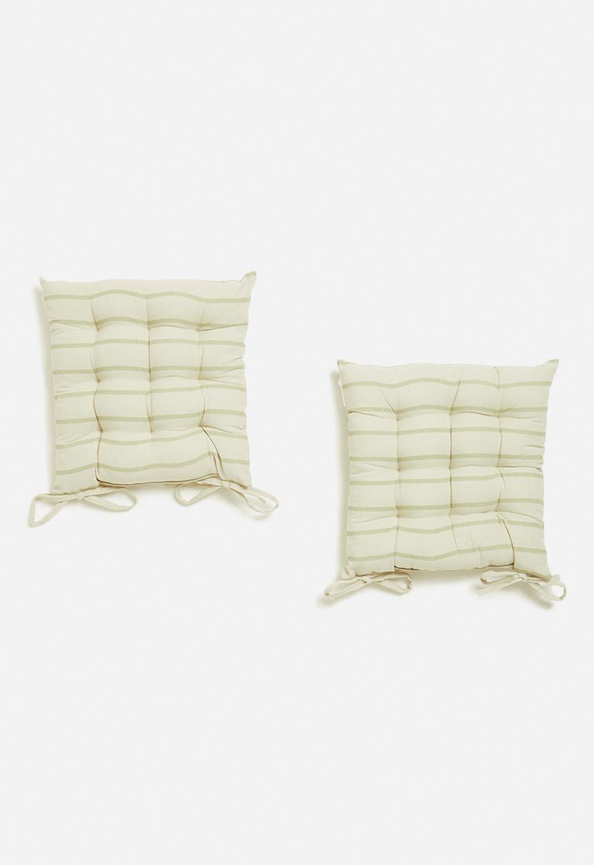 H&S - Muto outdoor seat cushion ste of 2-white