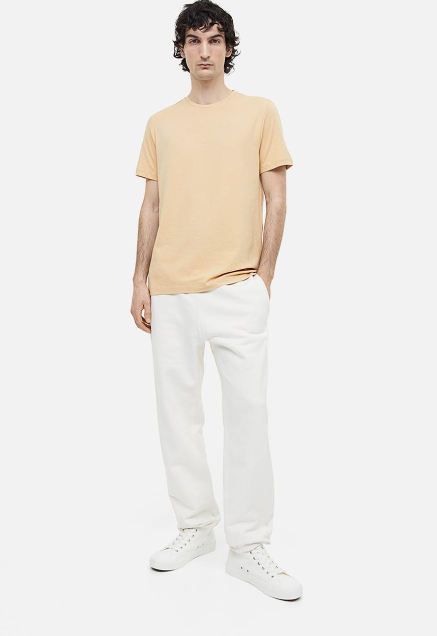 H&M - Slim fit round-necked T-shirt - beige