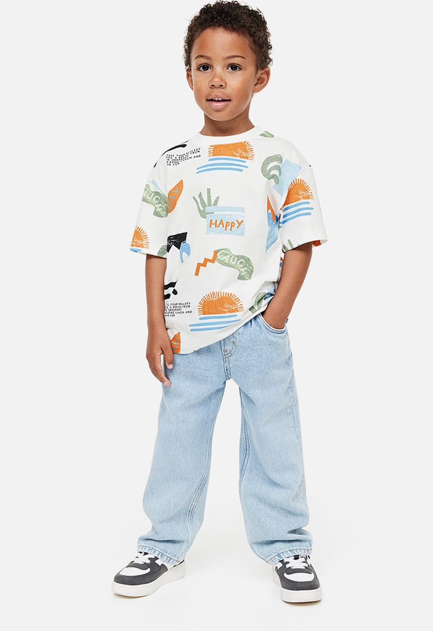 H&M - Jersey t-shirt - natural white patterned