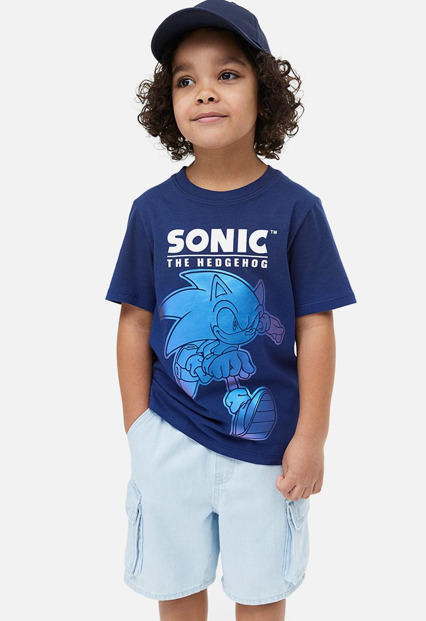 H&M - Printed jersey t-shirt - dark blue / sonic the hedgehog 