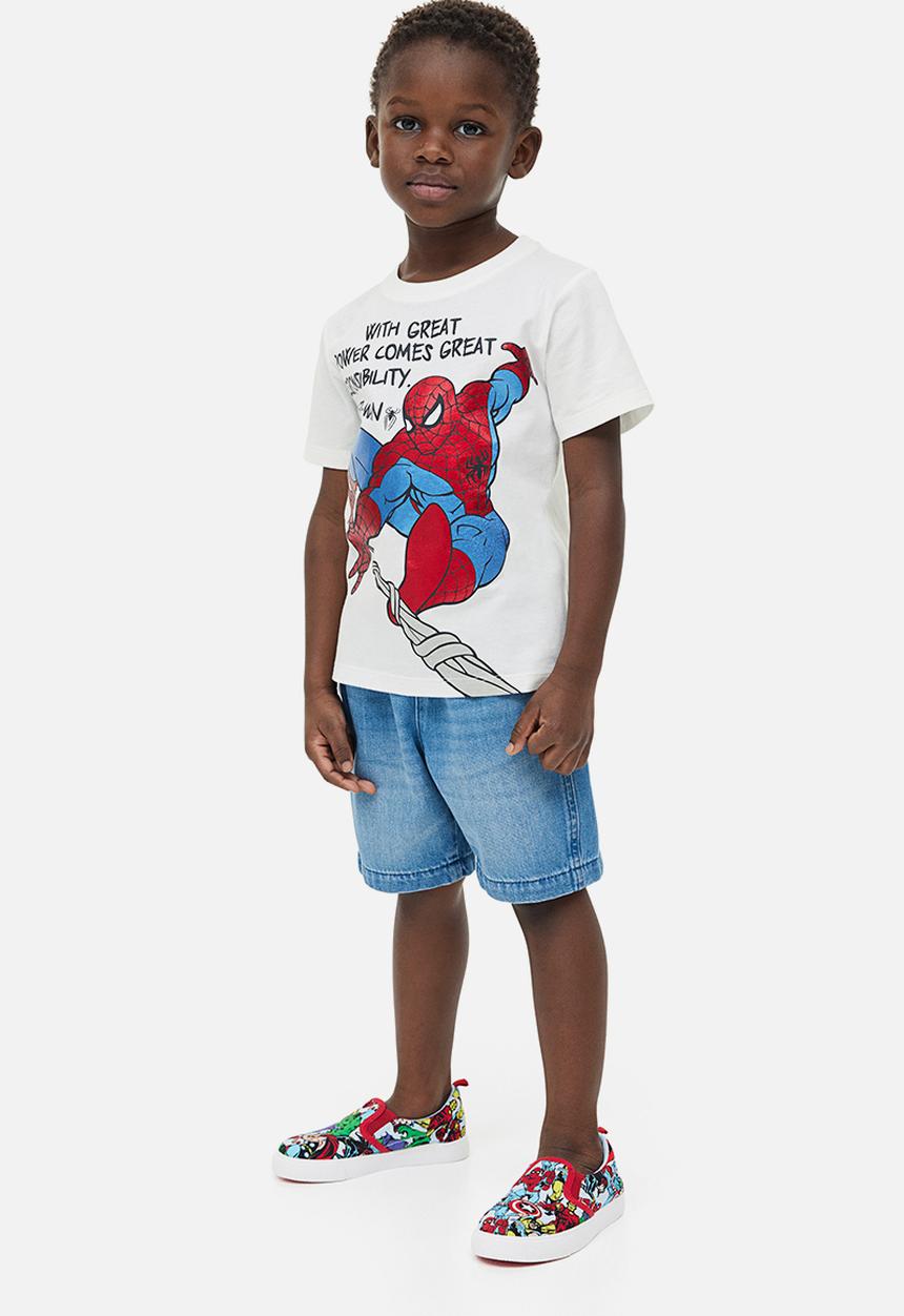 H&M - Printed jersey t-shirt - white / spider-man 