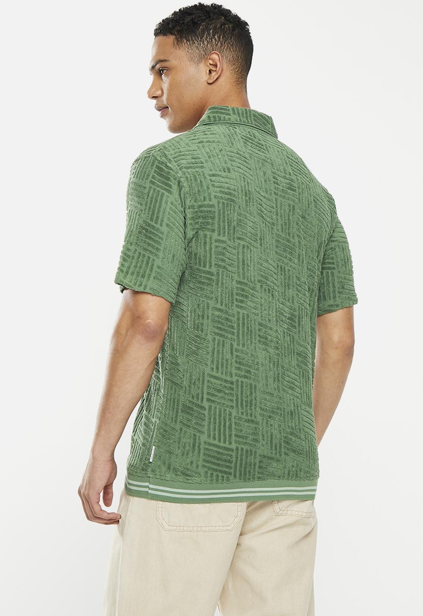 Ben Sherman - Terry textured polo - rich fern