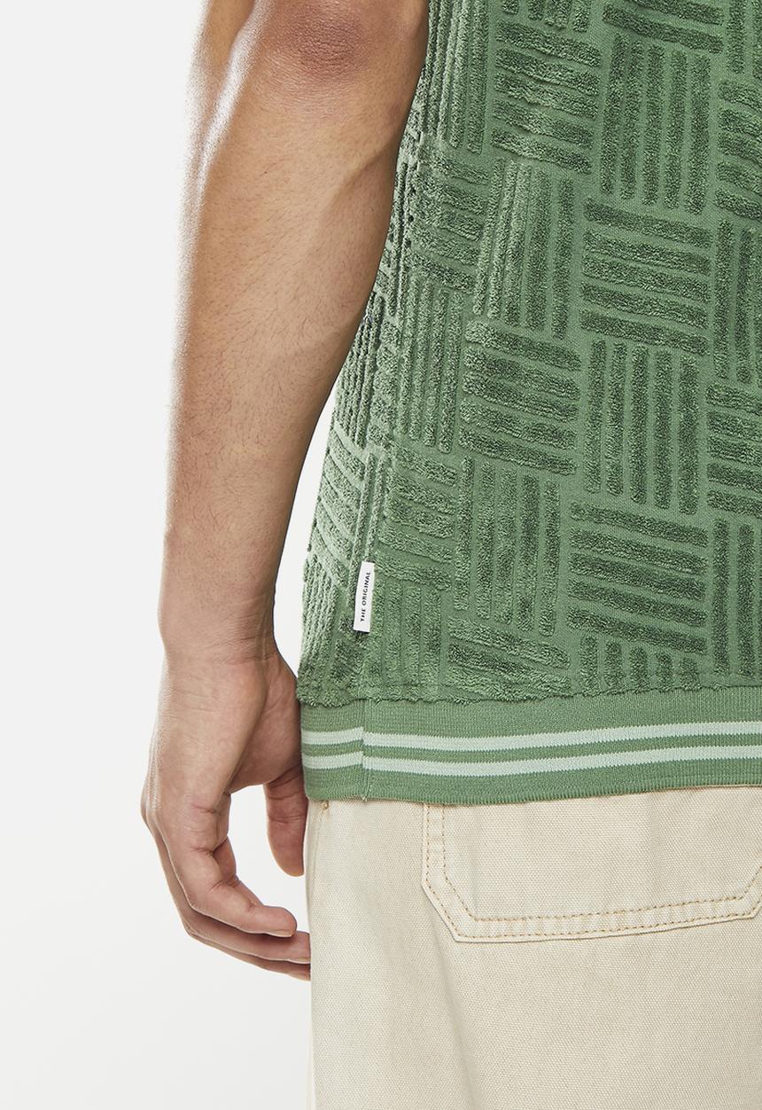 Ben Sherman - Terry textured polo - rich fern