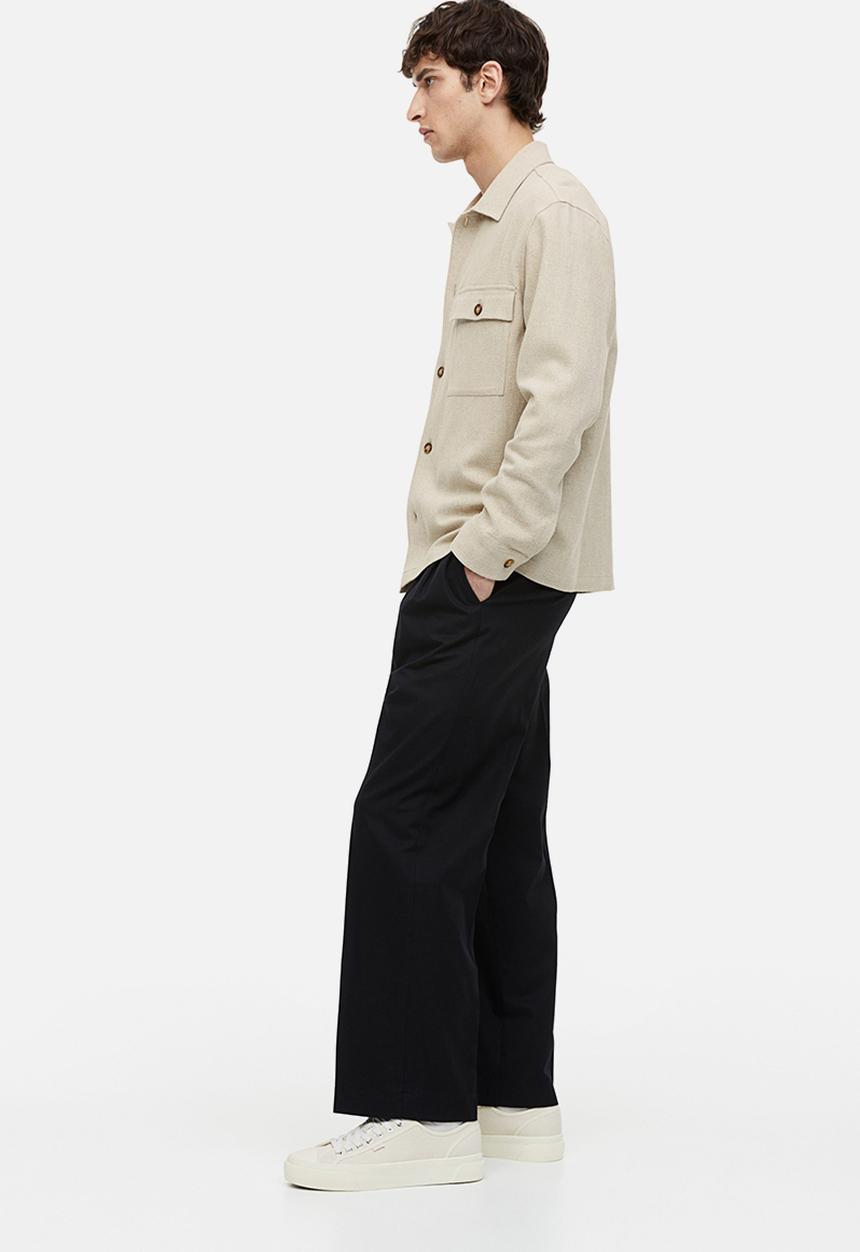 H&M - Regular fit linen-blend overshirt - light beige