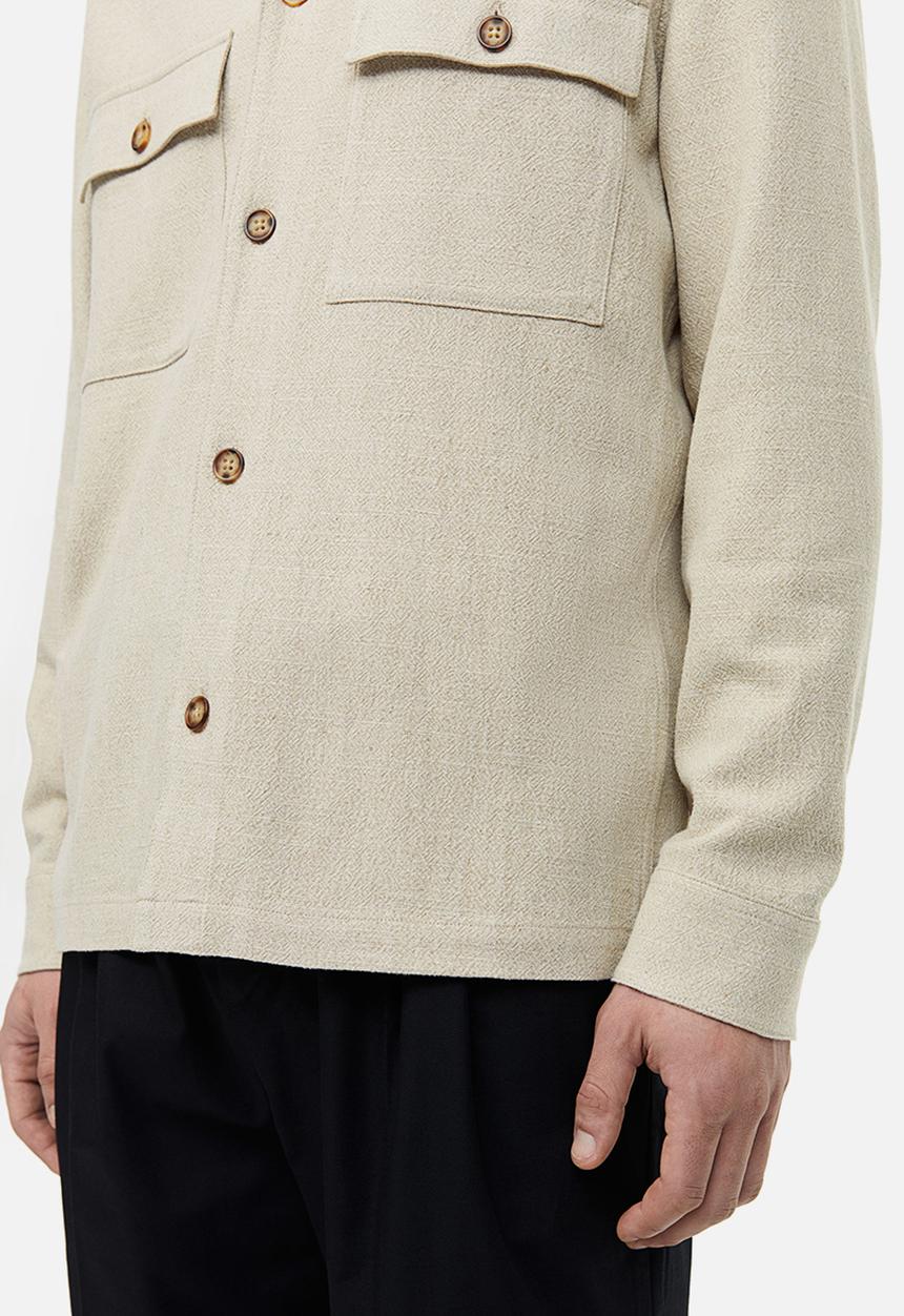 H&M - Regular fit linen-blend overshirt - light beige