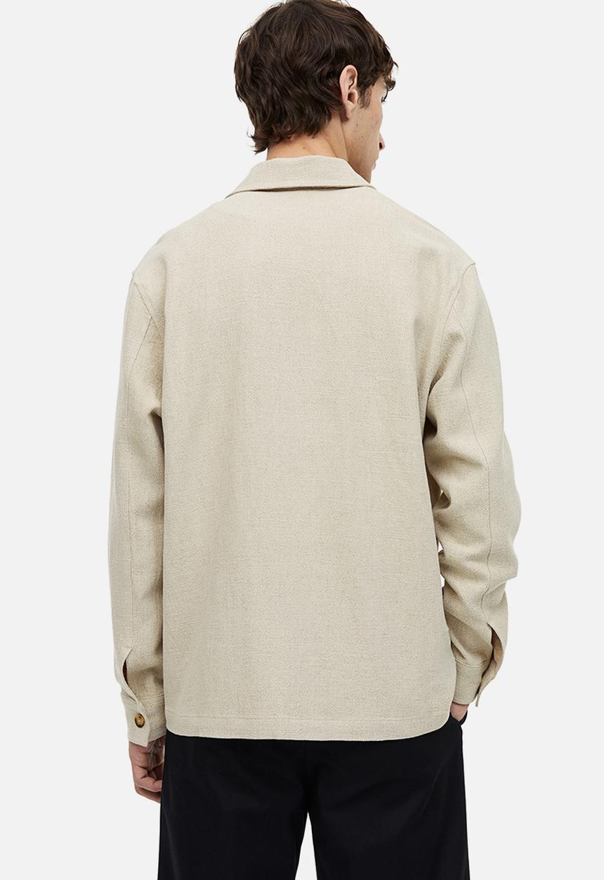 H&M - Regular fit linen-blend overshirt - light beige
