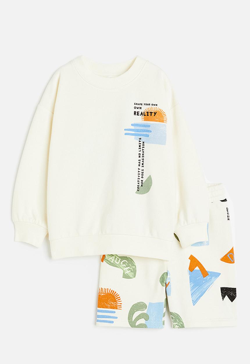 H&M - 2-piece sweatshirt set - natural white