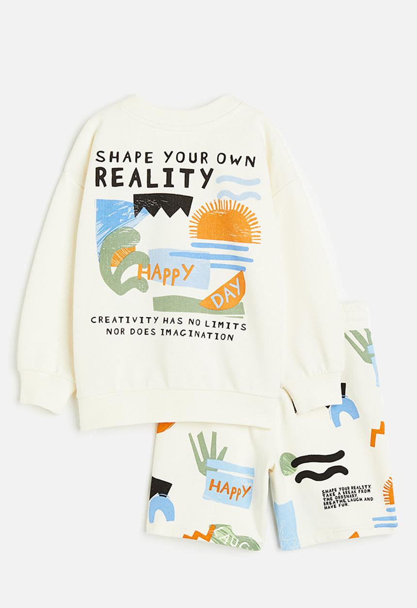 H&M - 2-piece sweatshirt set - natural white