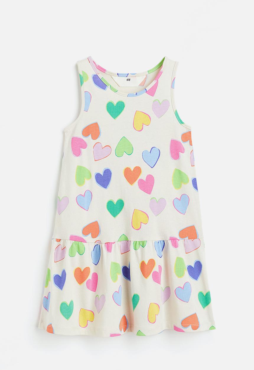 H&M - Patterned cotton dress - white