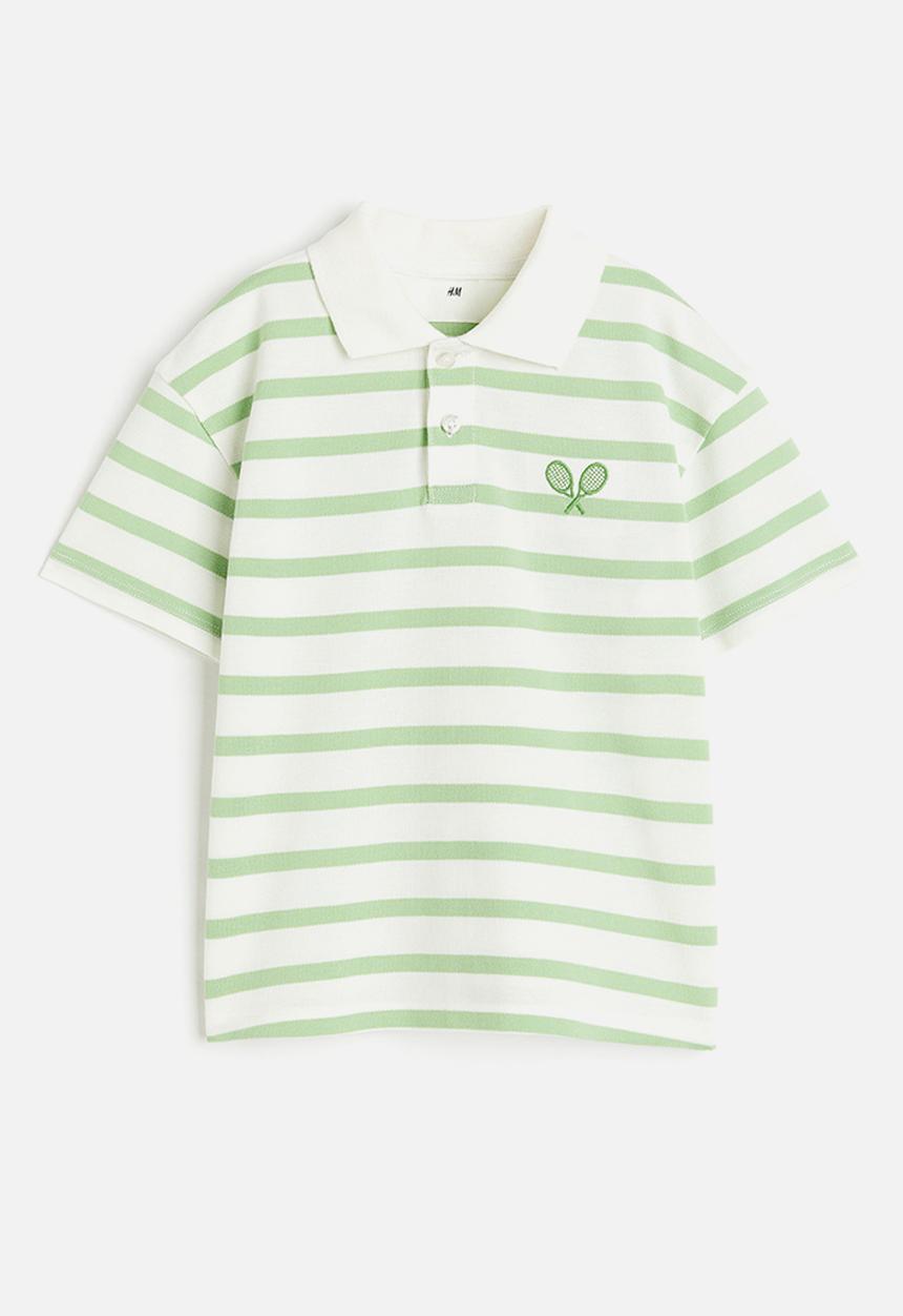 H&M - Cotton piqué polo shirt - light green