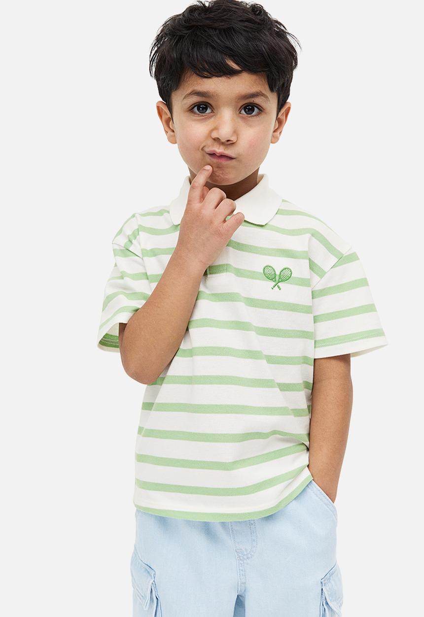 H&M - Cotton piqué polo shirt - light green