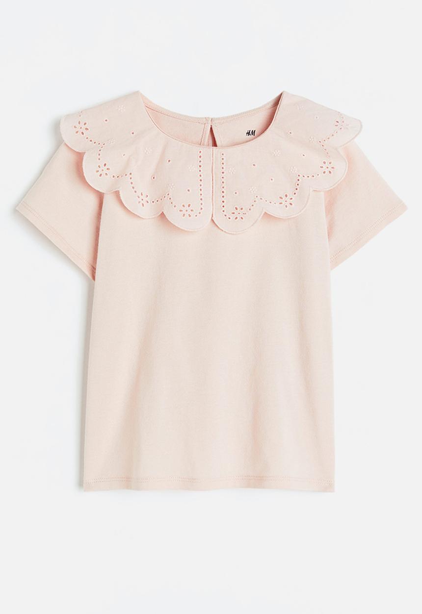H&M - Collared top - powder pink 