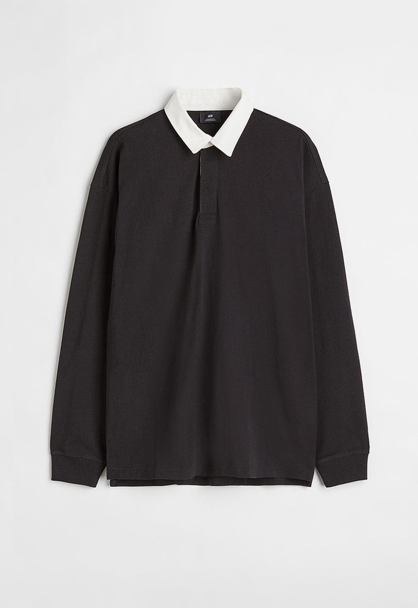 H&M - Oversized fit rugby shirt - black