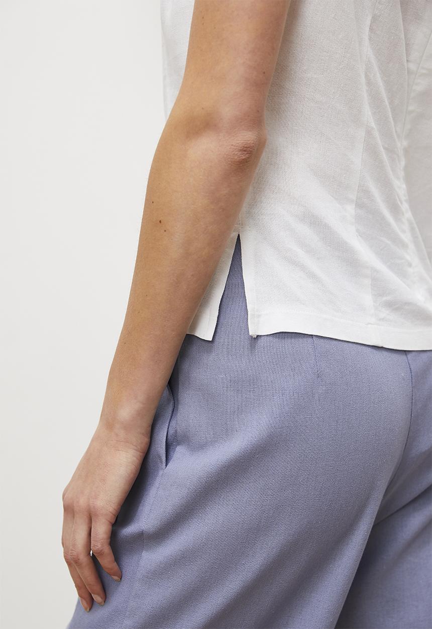 edit - Linen blend boat neck cami - white