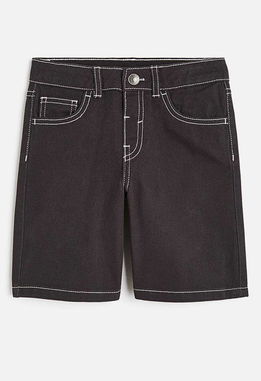 H&M - Loose fit denim shorts - black