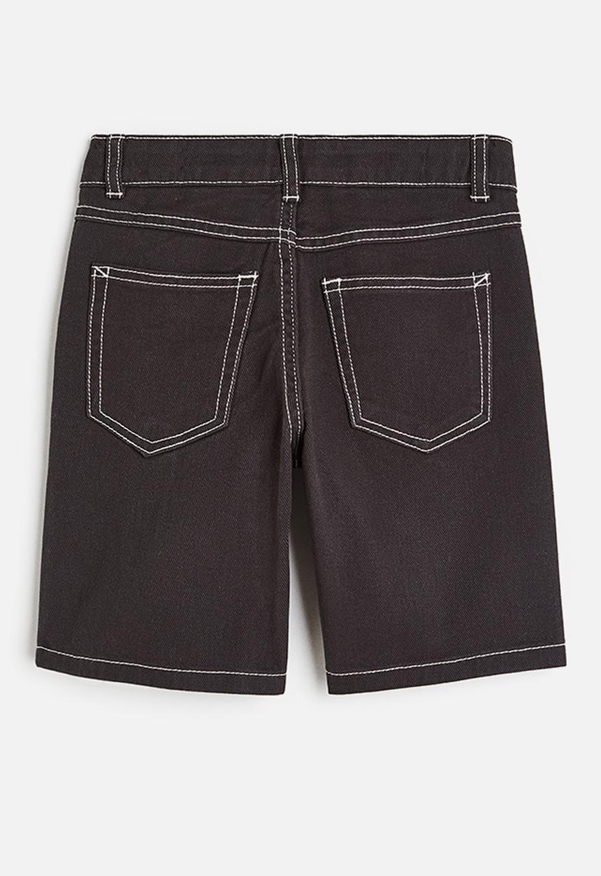 H&M - Loose fit denim shorts - black