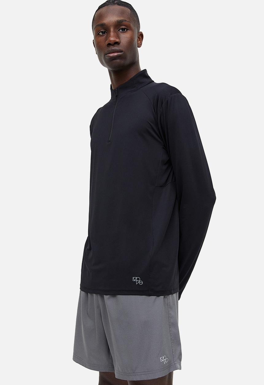H&M - Drymove™ zip-top sports top - black