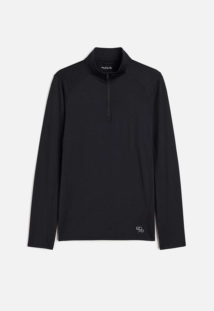 H&M - Drymove™ zip-top sports top - black