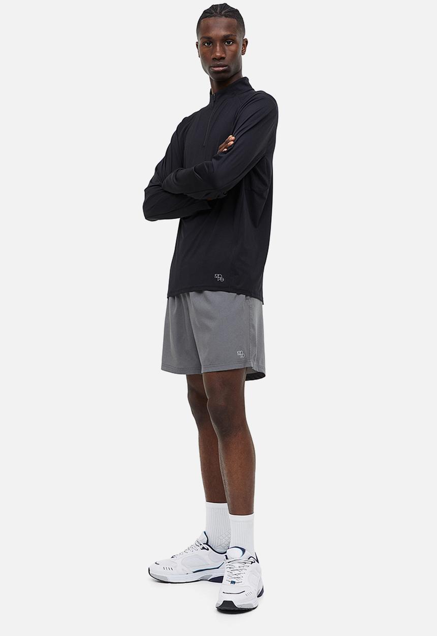 H&M - Drymove™ zip-top sports top - black
