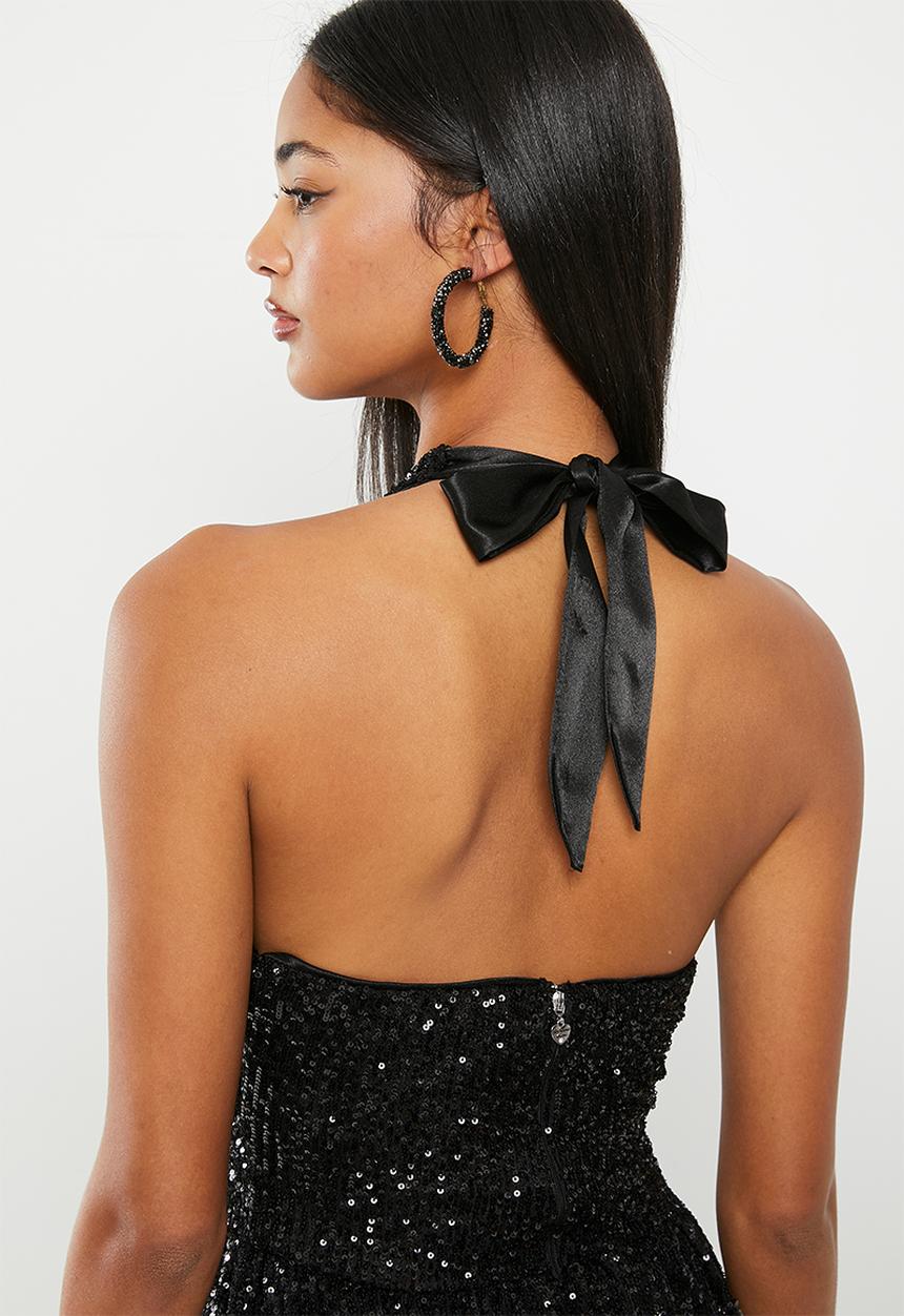 SISSY BOY - Sequin skater with tulle lining - black