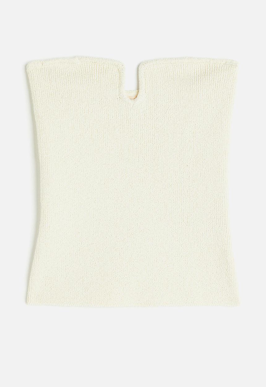 H&M - Knitted bandeau top - cream