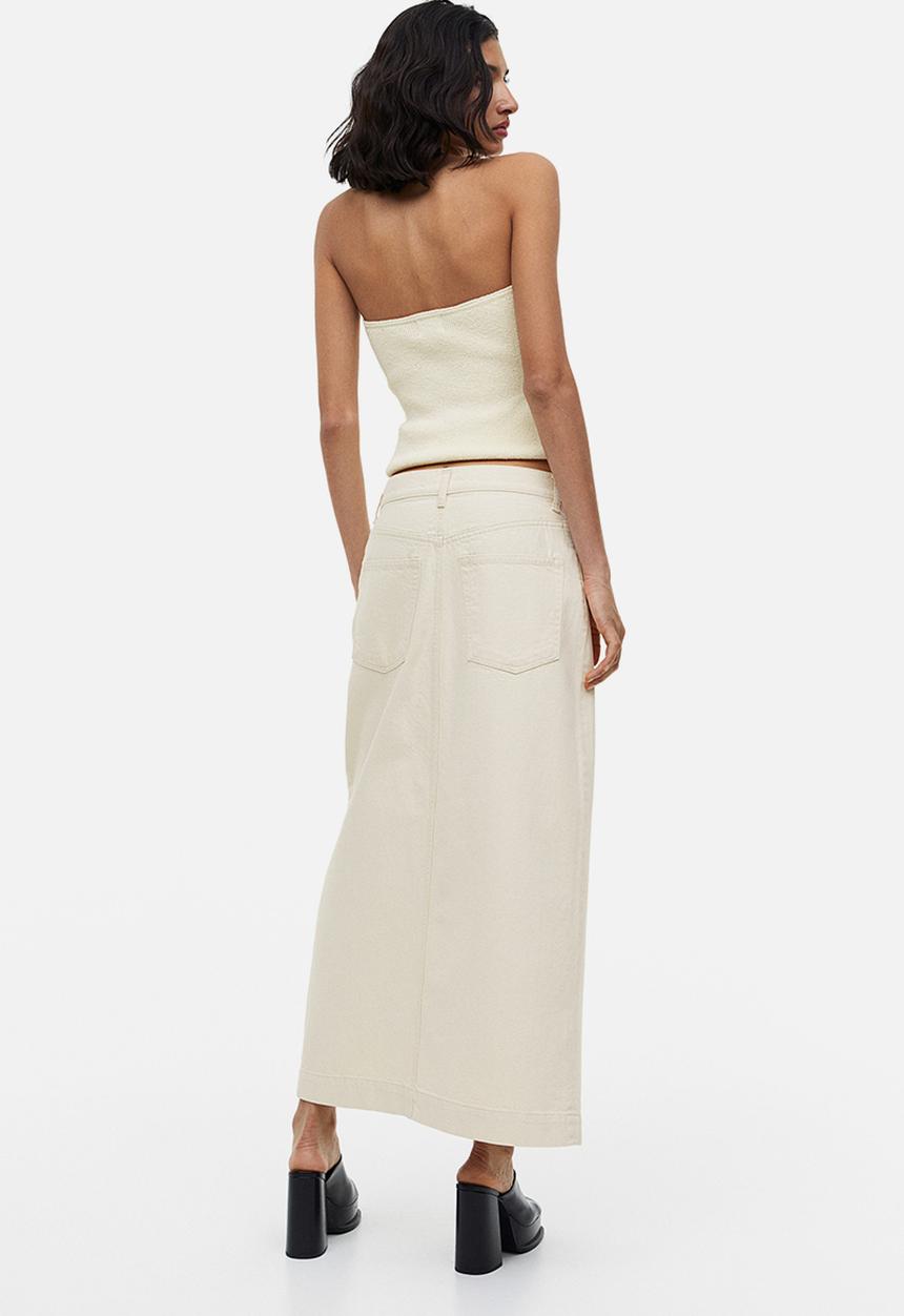 H&M - Knitted bandeau top - cream