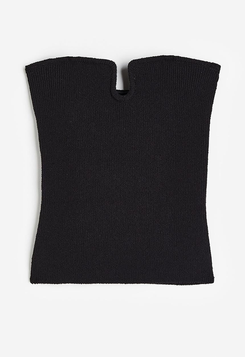 H&M - Knitted bandeau top - black