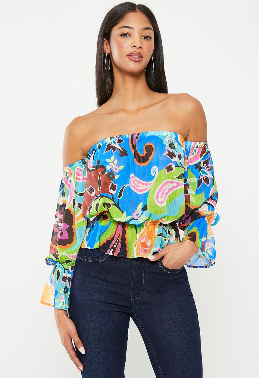 SISSY BOY - Delightful days: bardot blouse - multi 