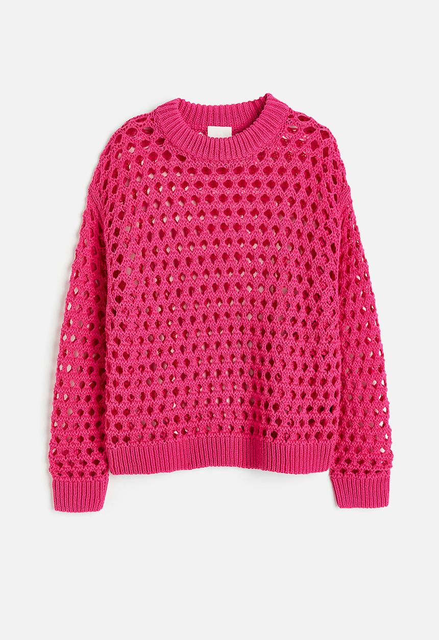 H&M - Oversized pointelle-knit jumper - cerise