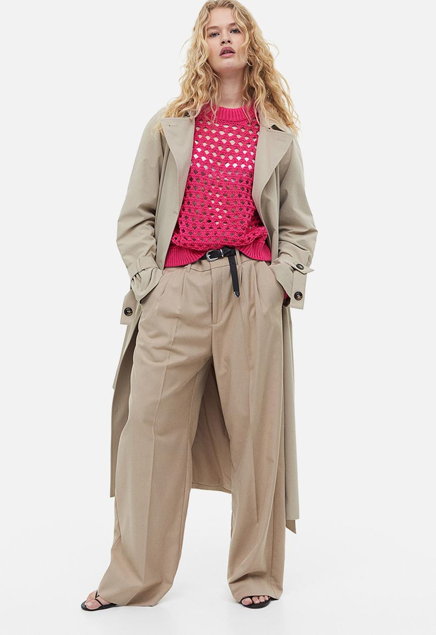 H&M - Oversized pointelle-knit jumper - cerise