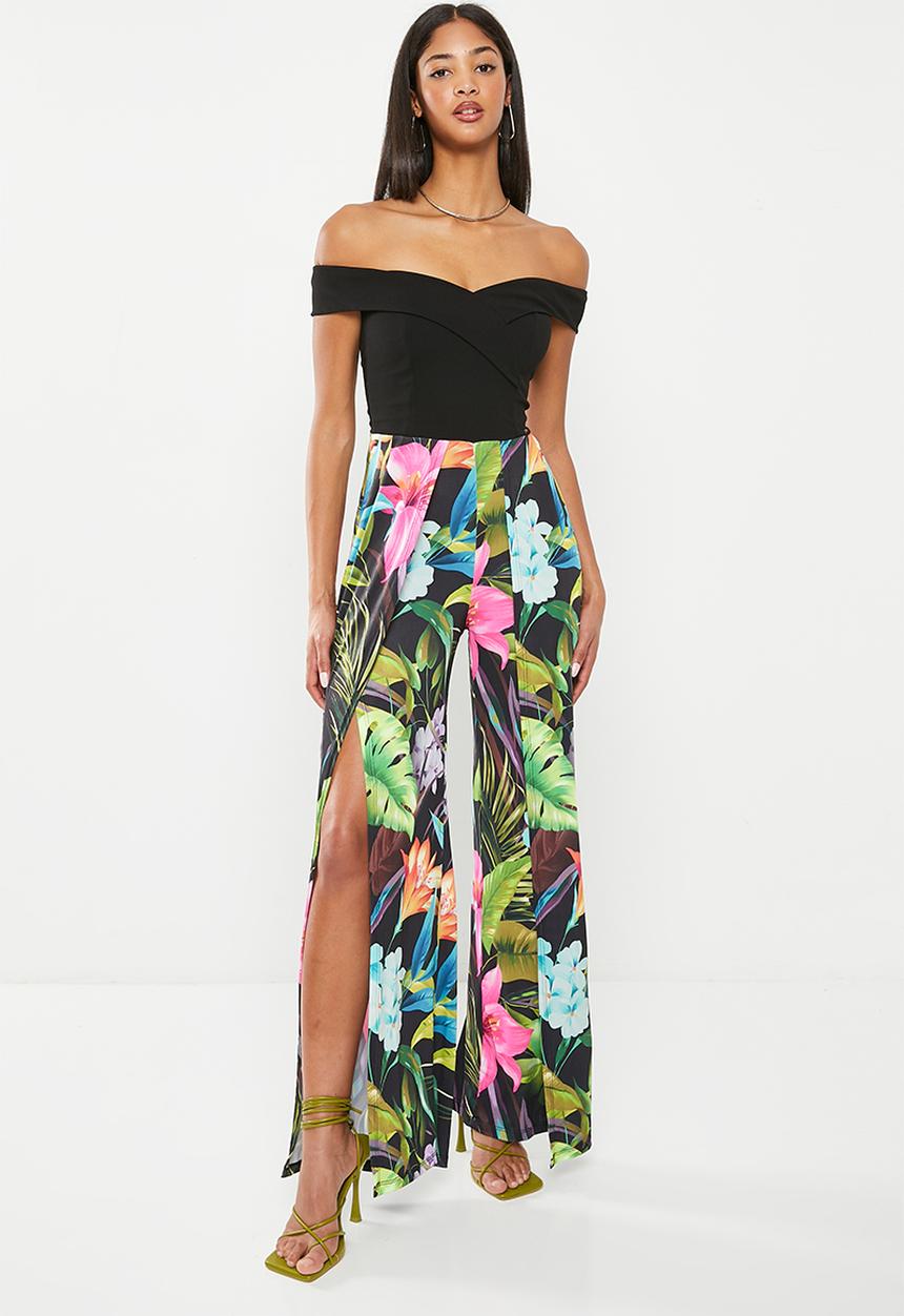 SISSY BOY - So hectic: bardot jumpsuit with front slits - multi