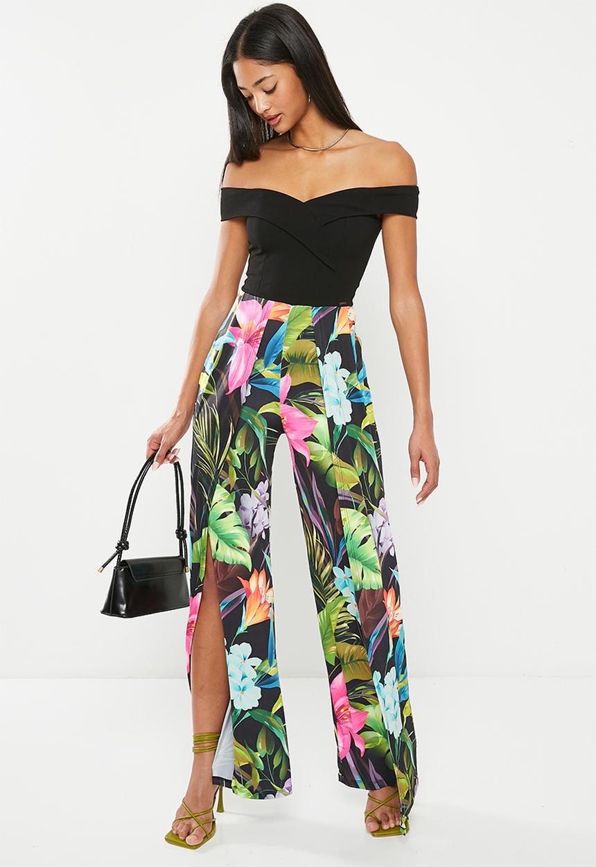 SISSY BOY - So hectic: bardot jumpsuit with front slits - multi