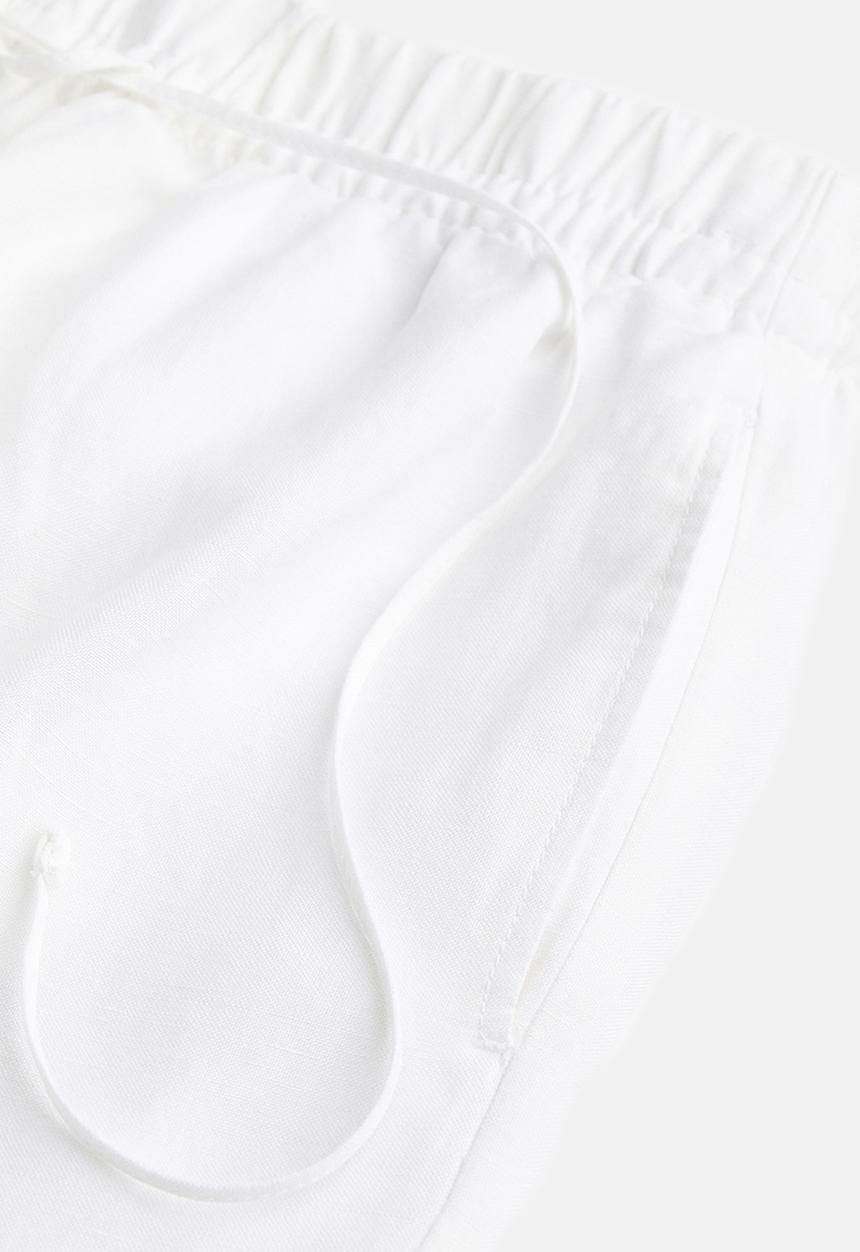 H&M - Linen-blend pull-on trousers - white