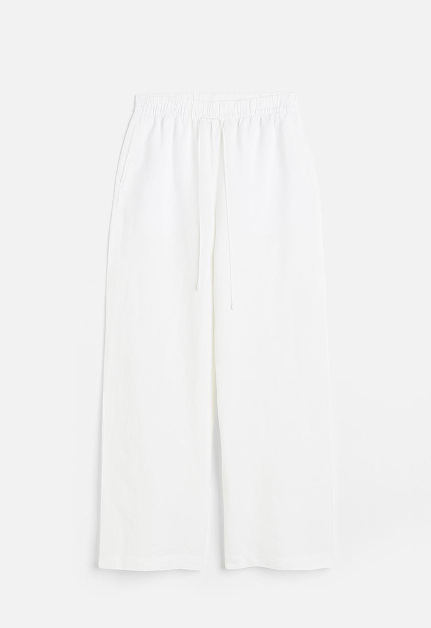 H&M - Linen-blend pull-on trousers - white