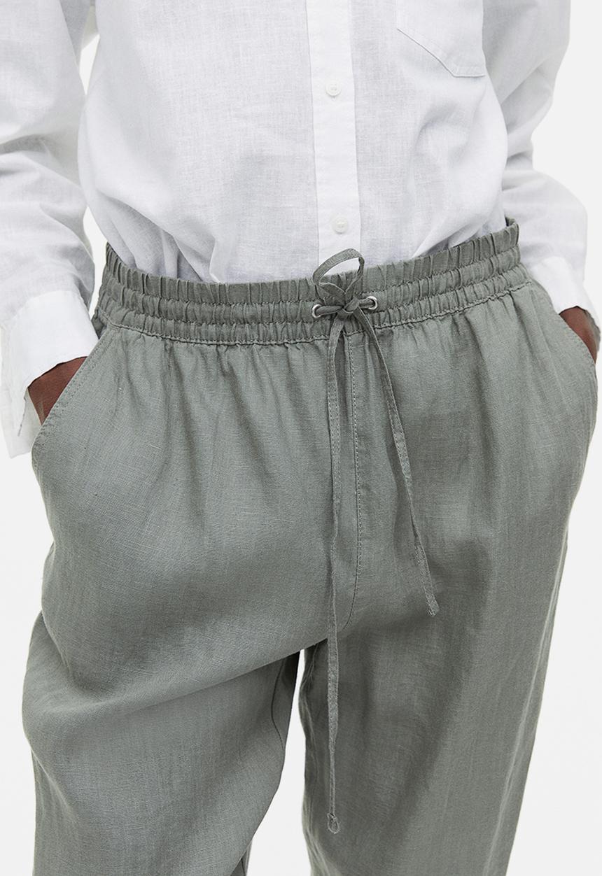 H&M - Linen joggers - khaki green