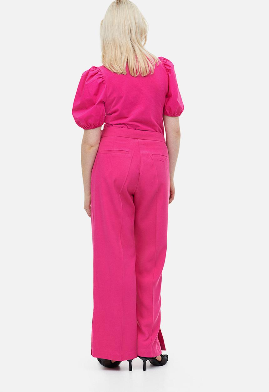 H&M - Puff-sleeved top - cerise