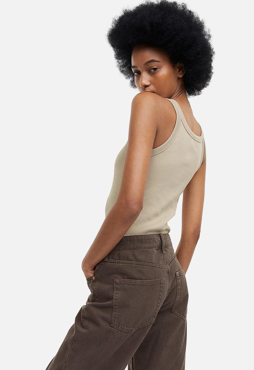 H&M - Ribbed vest top - beige