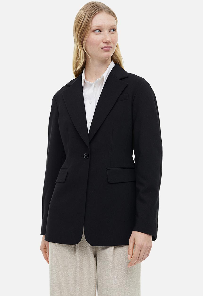 H&M - Single-breasted twill blazer - black