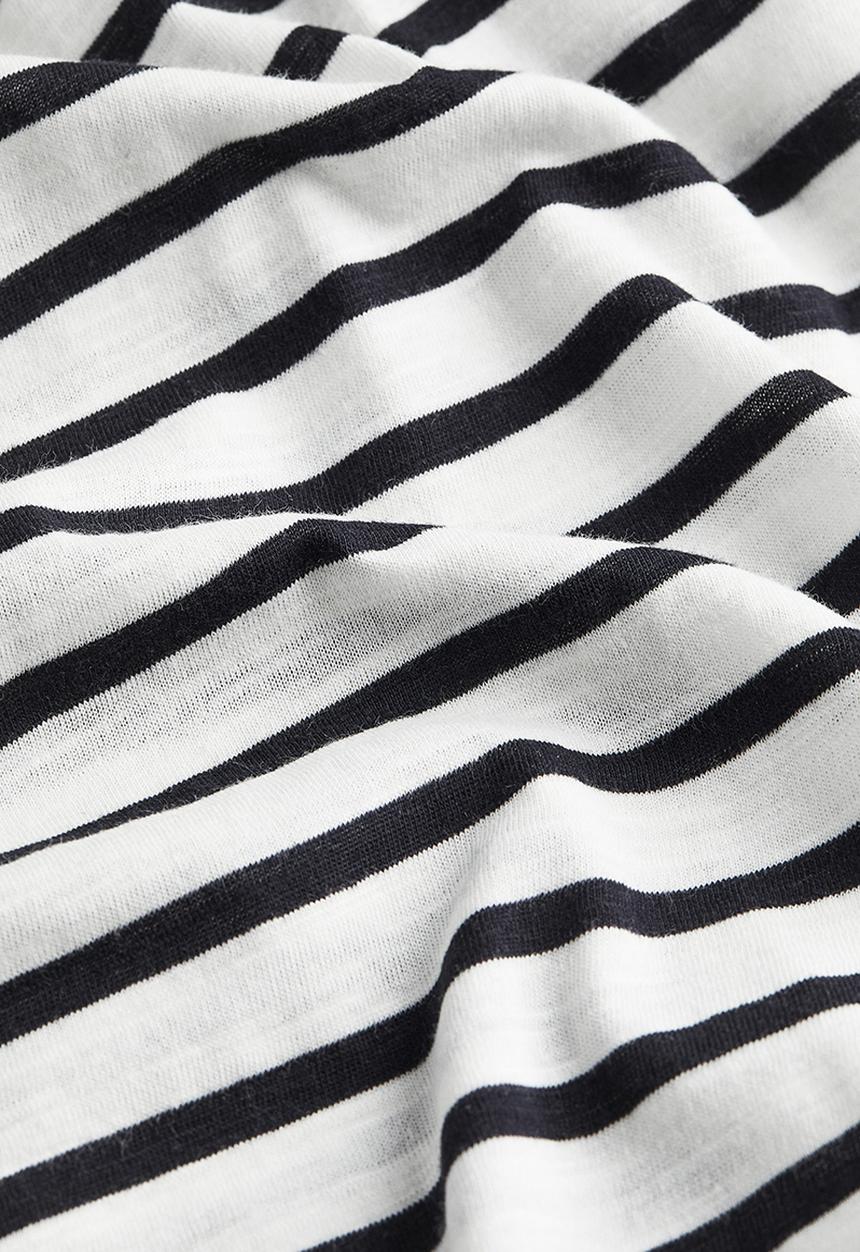 H&M - Modal-blend t-shirt - white & dark blue striped