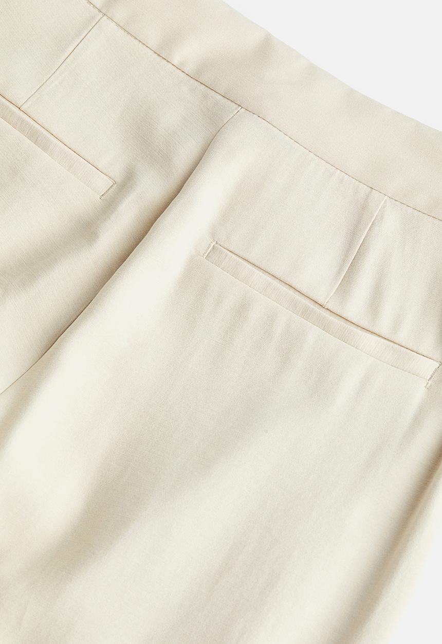 H&M - Slit-hem trousers - light beige 