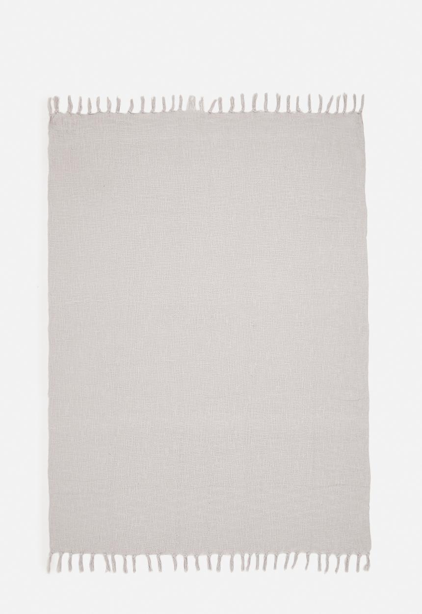 H&S - Calm cotton slub throw - light grey