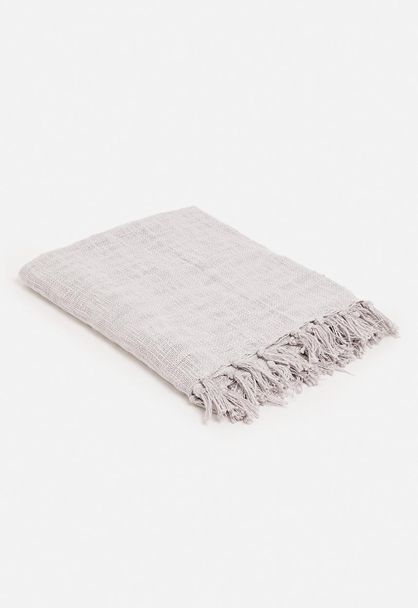 H&S - Calm cotton slub throw - light grey