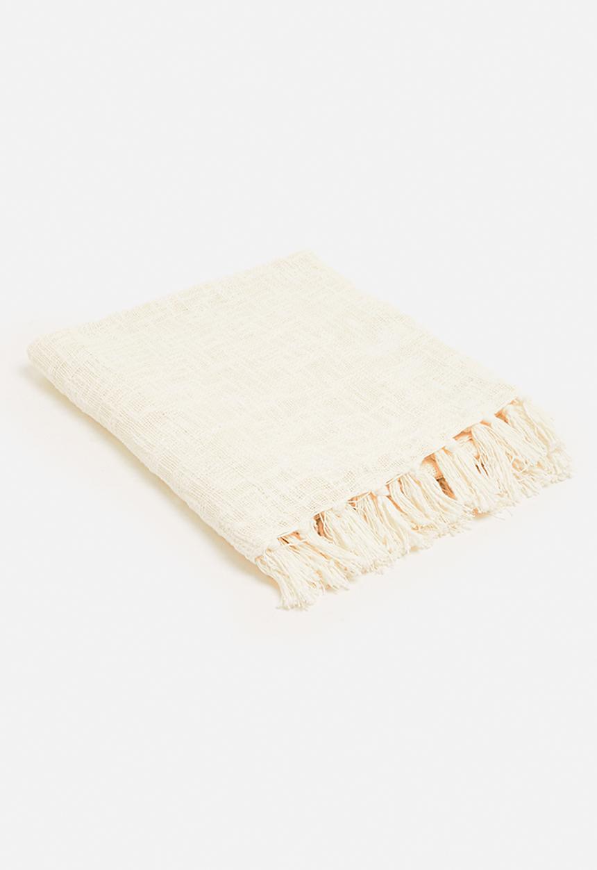 H&S - Calm cotton slub throw - cream