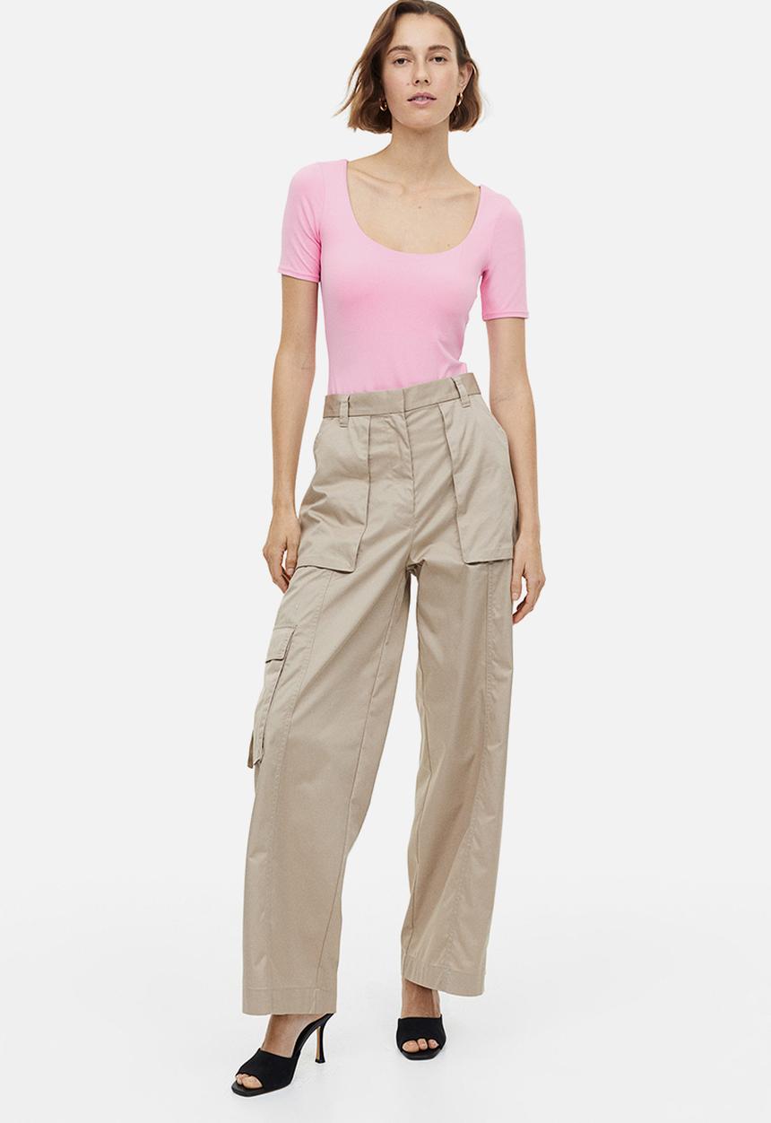 H&M - Short-sleeved thong body - pink