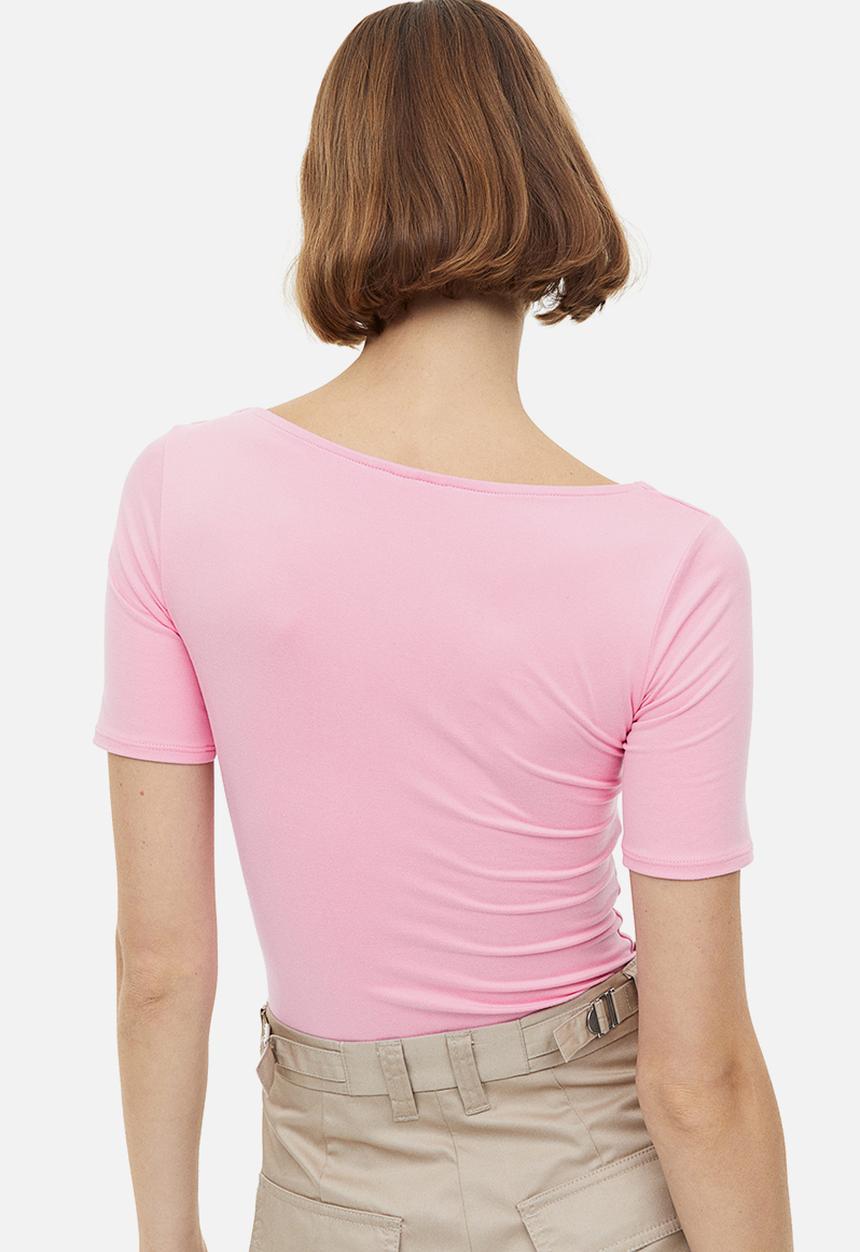 H&M - Short-sleeved thong body - pink