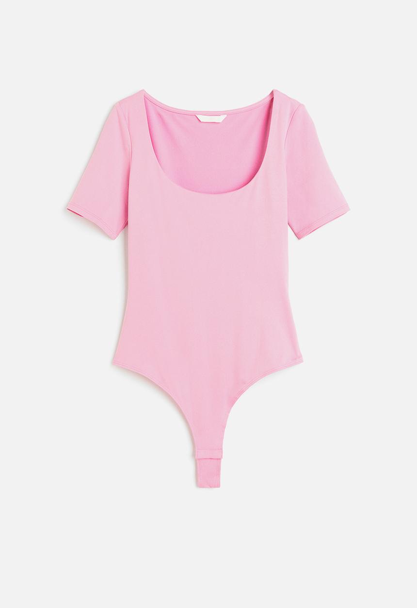 H&M - Short-sleeved thong body - pink