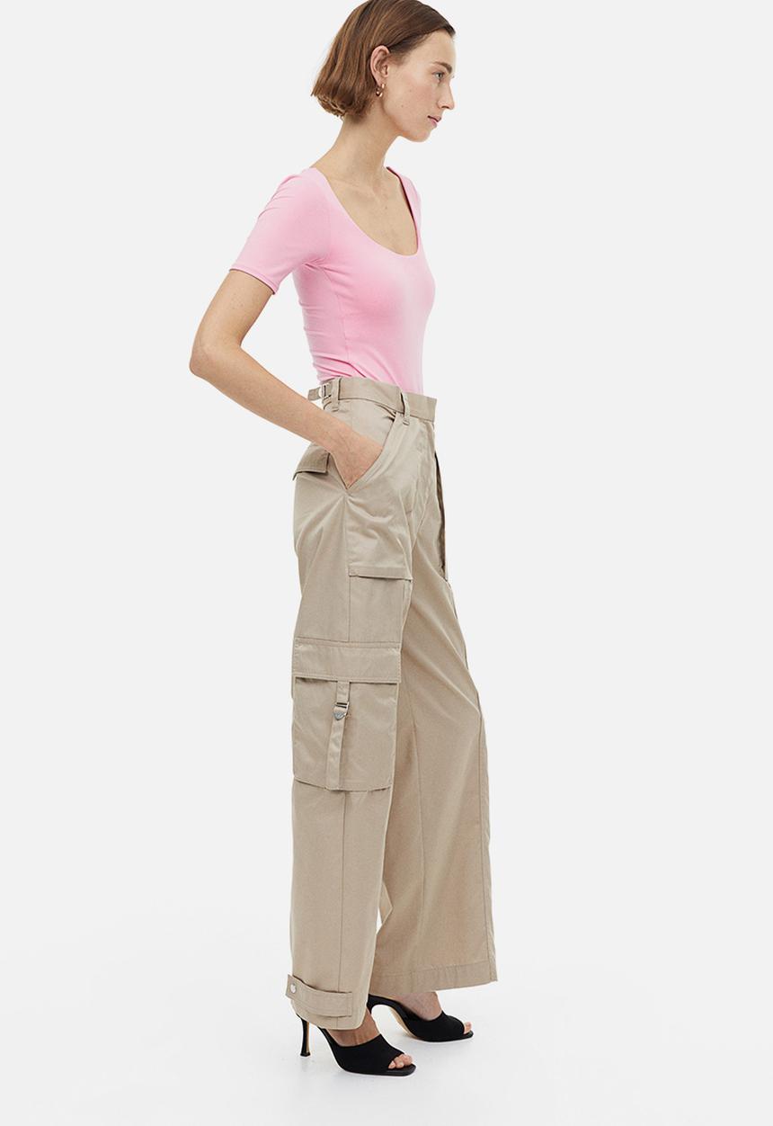 H&M - Short-sleeved thong body - pink