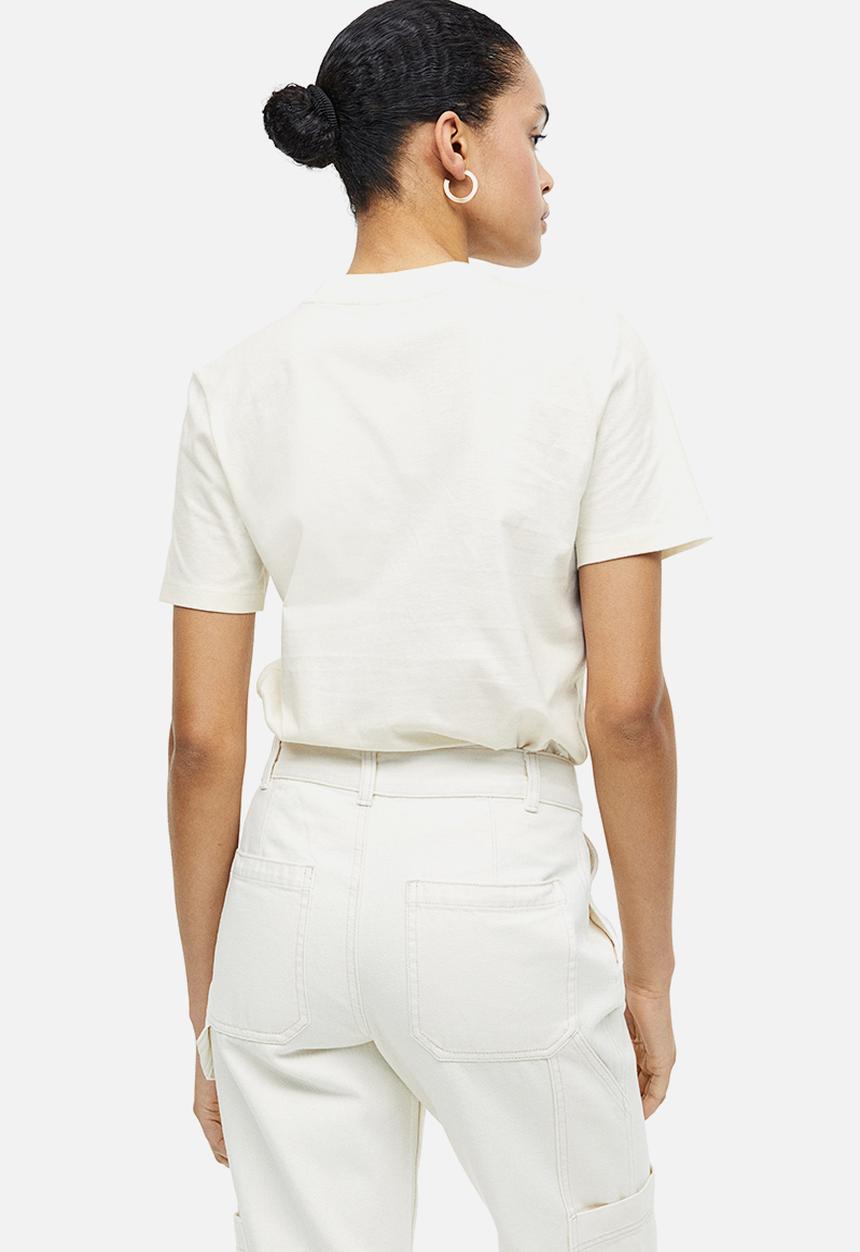 H&M - Cotton t-shirt - white & peach