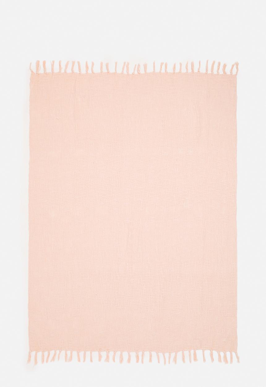 H&S - Calm cotton slub throw - pink
